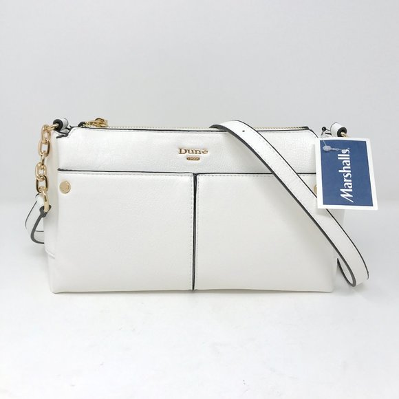 Dune London Bags Dune London White Faux Leather Gold Crossbody Bag Poshmark